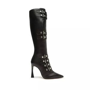 Schutz Tash Leather Boot in Black, Size 8